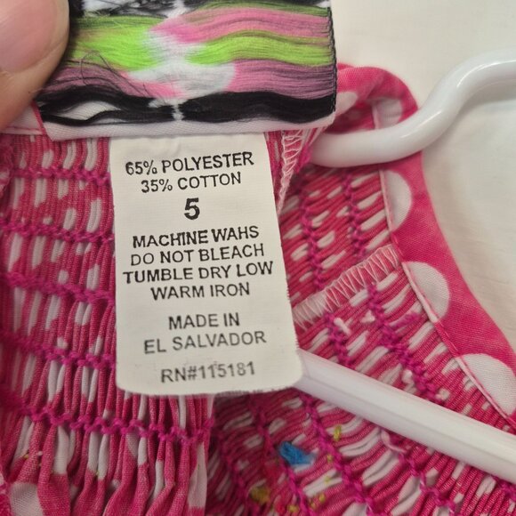 Jetter bugs Pink Polka Dot Girls Dress With Whale Embroidery & Ruffle Sleeves - Picture 8 of 8